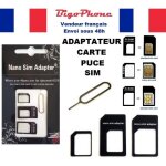 Adaptateur 4en1 carte puce / micro sim / nano sim