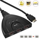 Adaptateur audio - video tout nouveau cble tv hdmi splitter 3 ports 1080p - 4k hd en 1 sortie smr210304004a ...