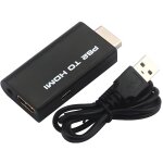 Adaptateur de cble audio vido ps2  hdmi avec moniteur de sortie audio 35 mm
