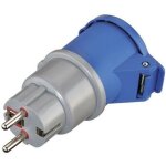 Adaptateur caravane - electraline - mle 16a vers femelle iec 16a 2p + t 250v