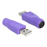 Adaptateur clavier / souris - delock - 65461 - usb - a vers ps / 2 - couleur violet - connecteur mini ...
