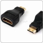 Adaptateur connecteur fiche hdmi a femelle vers hdmi mini c mle plaqu or