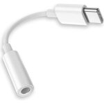 Adaptateur connecteur usb type c vers prise jack 35mm blanc convertisseur trrs ompt audio mini cable ...