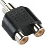Adaptateur convertisseur connecteur y fiches double 2 rca femelle - 1 rca mle