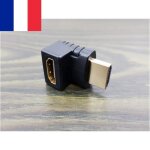 Adaptateur coudé raccord 90 degrés hdmi mâle ? femelle - coude idéal écran Adaptateur coudé raccord 90 degrés hdmi mâle ? femelle - coude idéal écran