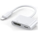 Adaptateur hdmi pour iphone vers tv cble hdmi digital av simultaneous charge connect screen share 1080p ...