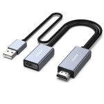 Adaptateur hdmi vers displayport - benfei - convertisseur 4k 60hz - compatible ps5 - xbox - gris