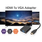 Adaptateur hdmi vers vga converter avec c�ble usb audio 1080p pour pc ps3 dvd blu - ray - noir