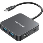 Adaptateur hub usb c multiport 6 en 1 vers 4k hdmi 100w pd charge 3 usb - a 3. 0 1 usb - c 3. 0 pour ...