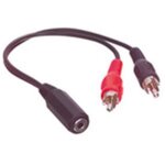 Adaptateur jack 3. 5 mm femelle - 2 x rca m�le ( cat�gorie : c�bles audio )