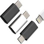 Adaptateur lightning vers usb c(lot de 3) chargeur convertisseur iphone jack femelle usbc mle prise ...