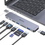 Adaptateur mac hdmi hub usb c 8 en 2 adaptateur pour macbook pro / air avec hdmi 4k thunderbolt 3 100w ...