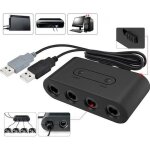 Adaptateur manette - nintendo - 3en1 lht6168 - 4 ports usb - compatible wii u et pc - noir