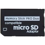 Adaptateur micro sd memory stick duo pro pour sony psp - vinsic - noir