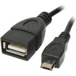 Adaptateur otg - câble micro usb b / m vers usb a / f 020m - noir - pour smartphones Adaptateur otg - câble micro usb b / m vers usb a / f 020m - noir - pour smartphones