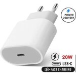 Adaptateur prise secteur usb - c 20w charge rapide