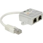 Adaptateur r�seau rj45 - delock - mod�le y - 1x rj45 m�le - 2x rj45 femelle - 0. 15 m