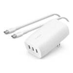 Chargeur secteur 3 ports usb - c� belkin boostcharge 67 w blanc + c�ble usb - c vers usb - c 1 m