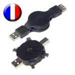 Adaptateur usb - apm - usb a m�le vers 4 types usb + firewire 4 - noir - c�ble r�tractable