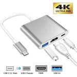 Adaptateur usb c vers hdmi 4k hub type c vers hdmi adaptateur hdmi convertisseur + port usb 3. 0 + port ...