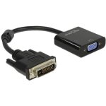 Adaptateur vid�o - delock - 65658 - dvi m�le 24 + 1 vers vga femelle - 0. 16 m - noir avec noyau en ferrite ...