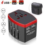 Adaptateur voyage universel international prise universelle avec 4 usb 4 en 1 chargeur usb pour usa uk ...