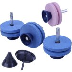 Adefol 4 pi�ces pierre � aiguiser double couche tondeuse � gazon aff�teuse de lame pour perceuse avec ...