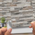 Adh�sive d�corative � carreaux pour salle de bains et cuisine stickers carrelage20pcs 3d imitation pierre ...