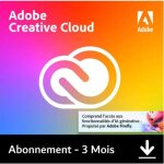 Adobe creative cloud - licence 3 mois - 2 appareils - pc / mac / mobile