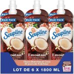 Soupline - adoucissant concentr� ultra emotion - noix de coco & fleurs blanches - lot de 6 x 18l