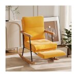 Adwolt fauteuil � bascule ergonomique jaune - dossier lombaire pieds ajustables m�tal