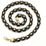 Aeici pendentif collier homme chaîne byzantine collier pour hommes or noir 209130 Aeici pendentif collier homme chaîne byzantine collier pour hommes or noir 209130
