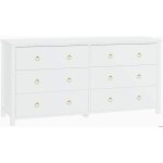 Aff commode de chambre - commode blanche - grand espace de rangement - design moderne et boh�me - 6 tiroirs ...