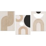 Affiche murale abstraite moderne - vetobiol - lot de 3 - 30x40 cm - sans cadre - style boh�me - toile ...