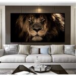 Affiche ?uvres dart 70x140cm sans cadre africains grands lions visage peintures sur toile affiches murales ...