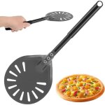 Aff�teur de pizza � long manche pierre � pizza en aluminium pelle � pizza perfor�e ustensiles de cuisson ...