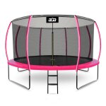 Aga sport exclusive trampoline 366 cm rose + filet de protection + �chelle