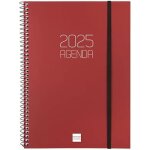 Agenda - finocam - 2025 - vue hebdomadaire horizontale - couverture souple - bordeaux opaque