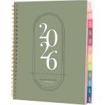 Agenda journalier 2026 � spirale pour fille et �tudiant - planificateur scolaire et familial (vert 20x15 ...