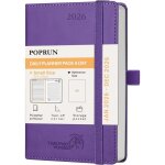 Agenda de poche 2026 journalier 16 x 105 cm - couverture souple en pu cuir1 page par jour a6 petite plannerdja ...