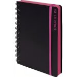 Agenda - 2025 / 2026 - scolaire - rose / noir - 1jour par page - septembre  septembre - exacompta