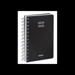 Agenda scolaire - 2024 / 2025 - noir - spirale - polypro rigide - septembre  septembre - 1 jour par ...