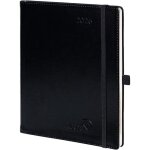 Agenda semainier a5 - zuuko - 2026 - 214 x 176 cm - noir - couverture souple en cuir pu - papier 100 ...
