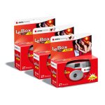 Agfa photo pack 3 x 601020 - appareil photo jetable lebox flash 27 photos objectif optique 31 mm - gris ...