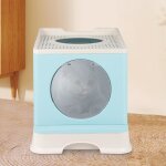 Bac � liti�re agnesg - conception enti�rement ferm�e - pas dodeur - chat - bleu clair - 34 * 45 * 39cm ...