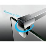 Aica barre de stabilisation horizontale paroi de douche 140 cm barre de maintien pour fixer la paroi ...