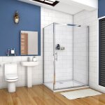 Aica cabine de douche 120x80cm porte coulissante plus une paroi latrale hauteur :190cm