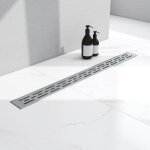 Aica caniveau de douche italienne inox 70 cm panneau de ligne avec siphon et filtre