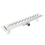 Aica caniveau de douche vagues 70 cm style s inox à litalienne Aica caniveau de douche vagues 70 cm style s inox à litalienne