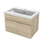 Aica meuble de salle de bain 60cm � double porte suspendu ch�ne - sans vasque